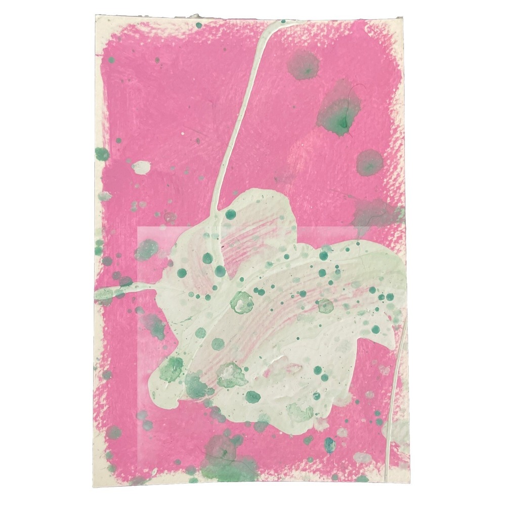 Set of 4 ACEO Abstract Paintings 4x6 Contemporary Neo Expressionist Pink White